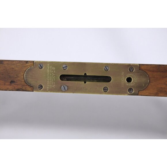 Antique 30" 1890 Stanley Rule & Level Co Wood + brass spirit level no 3, vintage - Picture 6 of 8